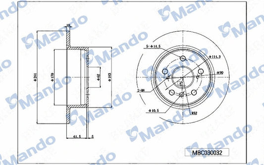 MANDO 2006 Toyota Camry Brake Disc MBC030032