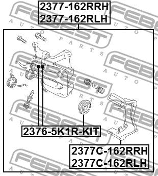 FEBEST VAG Brake Caliper Bracket Set 2377C-162RLH