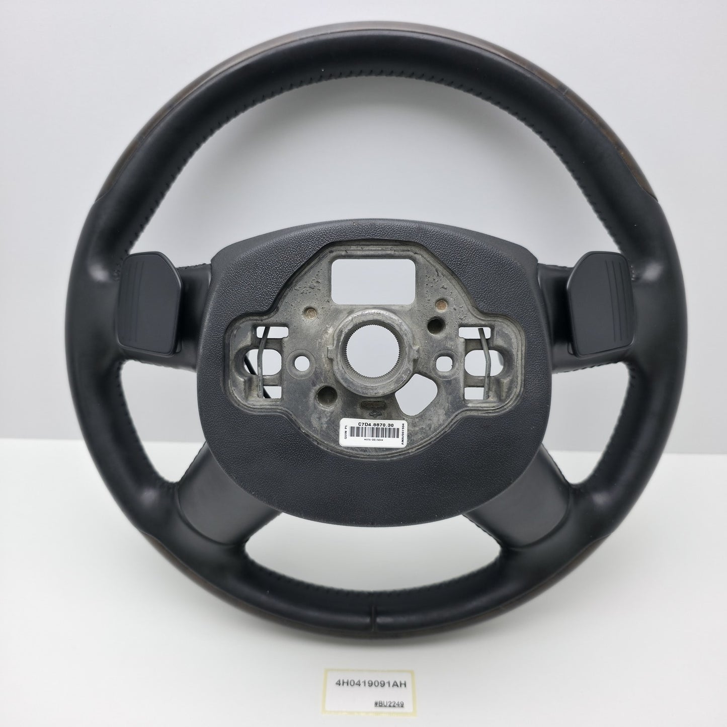 2014-2017 Audi A8 D4 Leather Wood Steering Wheel with Shift Paddles 4H0419091AH