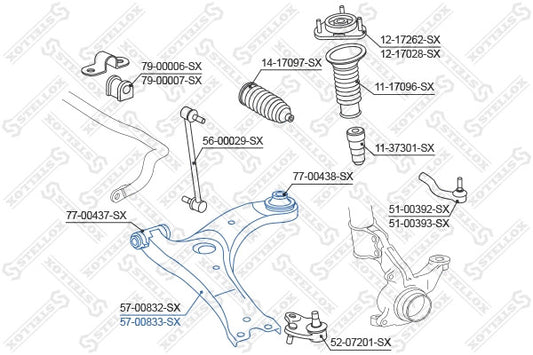 STELLOX 2008-2012 Toyota Corolla Control Arm/Trailing Arm Bush 4806802160