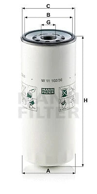 MANN-FILTER VOLVO Spin-On Oil Filter W11102/36