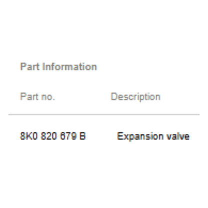 2012 Audi A4 A/C Expansion Valve Used OEM 8K0820679B