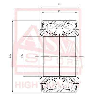 FEBEST 2003-2006 Acura MDX Wheel Bearing DAC49844042