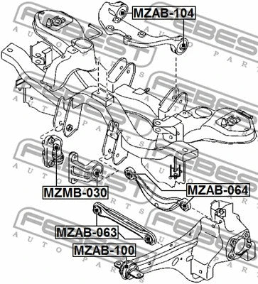 FEBEST 2003-2012 Mazda 6 Differential Mount Bushing MZAB-104