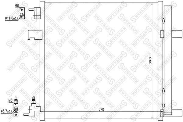 STELLOX OPEL Air Conditioning Condenser - 13267648