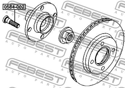 FEBEST 2011-2014 Mazda 2 Wheel Stud 0584-002