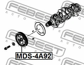 FEBEST 2007-2015 Mitsubishi ASX Crankshaft Pulley 4A92 MDS-4A92