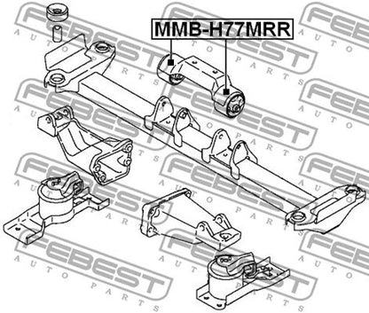 FEBEST 1990-2003 Mitsubishi Montero Rear Engine Mount Bushing MMB-H77MRR