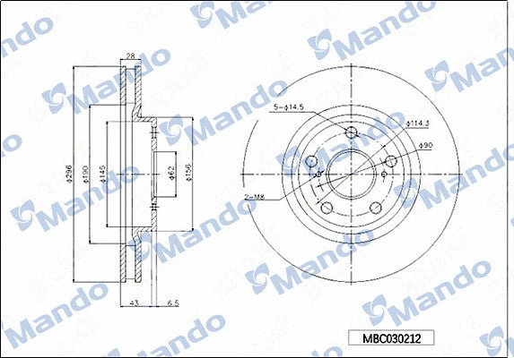 MANDO 2005 Toyota Avalon Brake Disc MBC030212