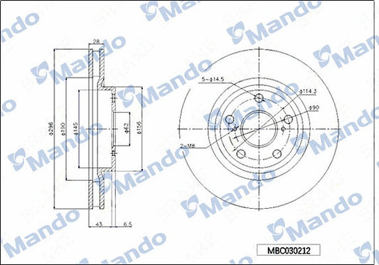 MANDO 2005 Toyota Avalon Brake Disc MBC030212
