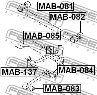 Mitsubishi Montero Upper Lateral Control Rod Bushing FEBEST MAB-137 MR272768