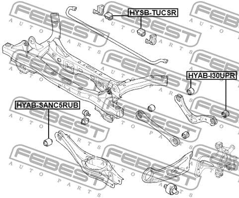 FEBEST HYUNDAI Rear Transverse Rod Bushing HYAB-I30UPR