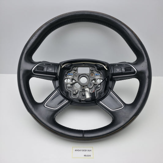 2014-2017 Audi A8 D4 Leather Wood Steering Wheel with Shift Paddles 4H0419091AH