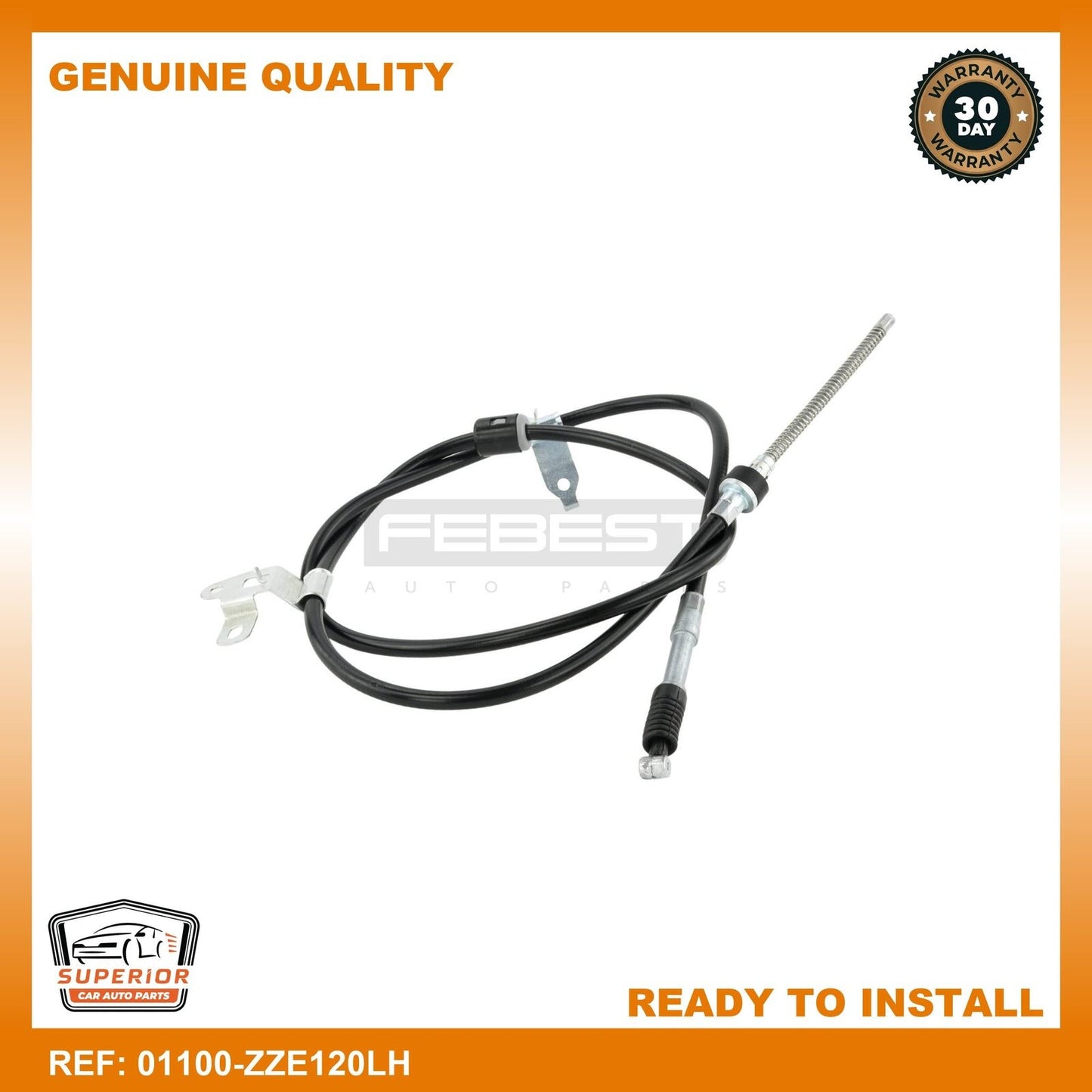 Febest 2001-2007 Toyota Corolla Parking Brake Cable 01100-ZZE120LH
