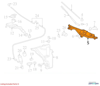 2012 Audi A4 Front Windshield Wiper Motor Used OEM 8K1955023C