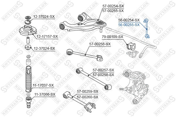 STELLOX 2008-2017 Honda Accord Right Rear Stabilizer Link 52320TA0A01