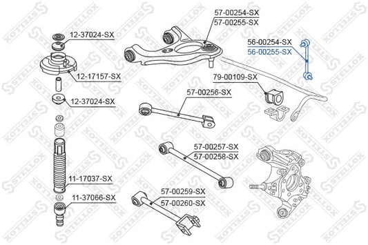 STELLOX 2008-2017 Honda Accord Right Rear Stabilizer Link 52320TA0A01