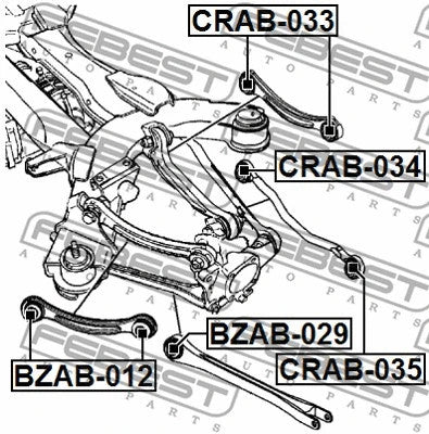 FEBEST 2004-2011 Chrysler 300 Rear Transverse Rod Bushing CRAB-035