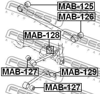 FEBEST NISSAN, MITSUBISHI BUSHING, REAR LOWER TRAILING ROD - MAB-129