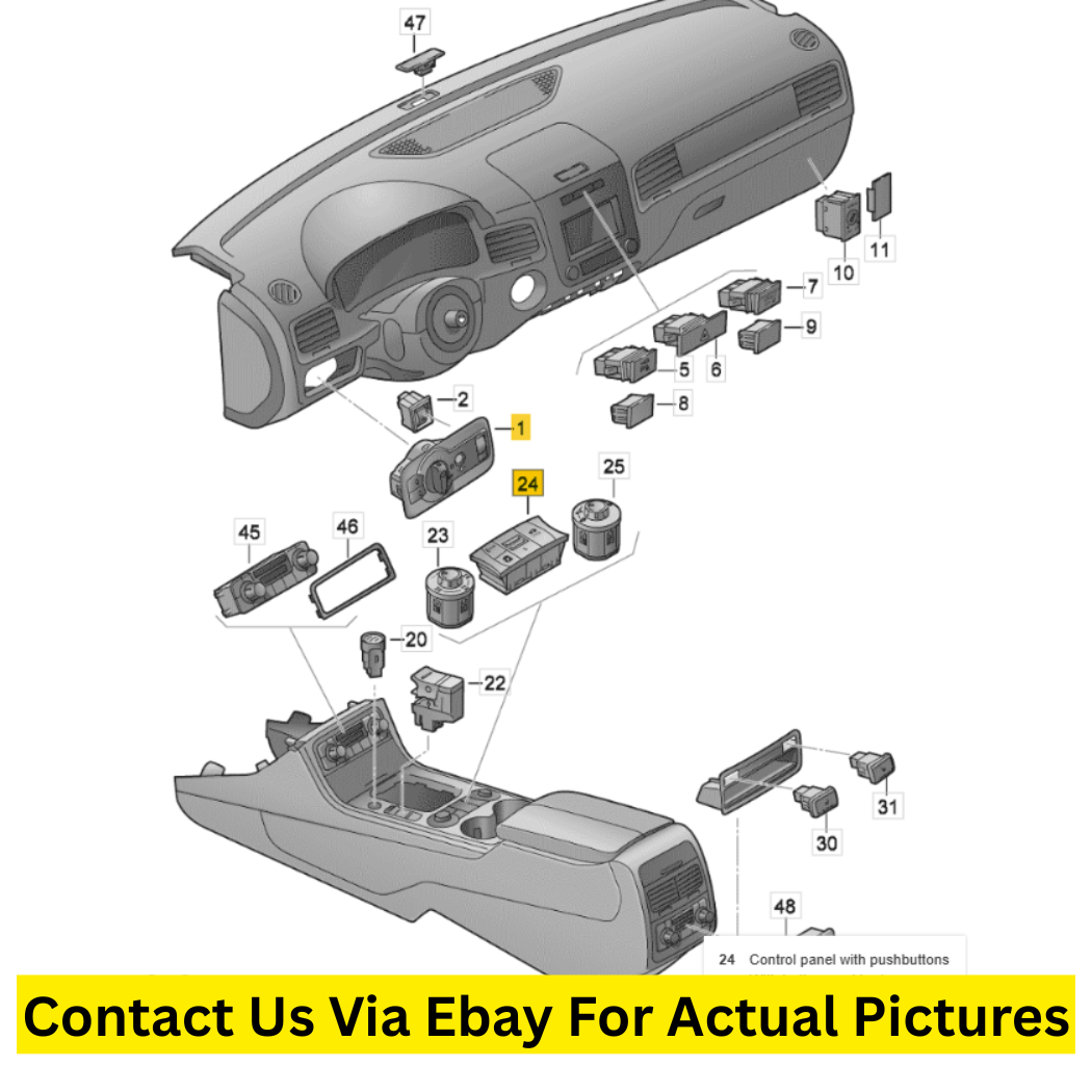 2012 Volkswagen Headlight Switch, Dash Button Panel & Parking Brake Switch Set