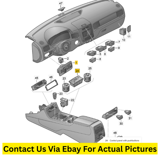 2012 Volkswagen Headlight Switch, Dash Button Panel & Parking Brake Switch Set