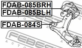 FEBEST 2013-2020 Ford Fusion Rear Bushing Front Right Control Arm FDAB-085BRH