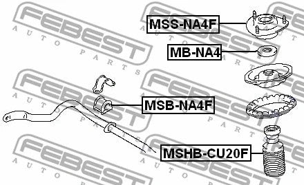 FEBEST 2007-2009 Mitsubishi Grandis Front Shock Absorber Bearing MB-NA4