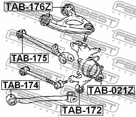 FEBEST 1994-2000 Lexus LS400 Rear Upper Control Arm Bushing TAB-176Z