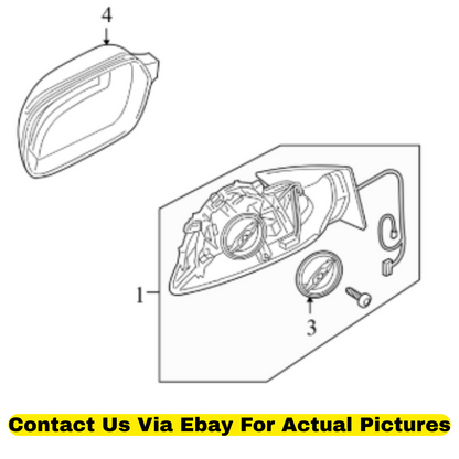 2012 Audi Q5 Door Mirror Housing with Motor and Cover Used OEM