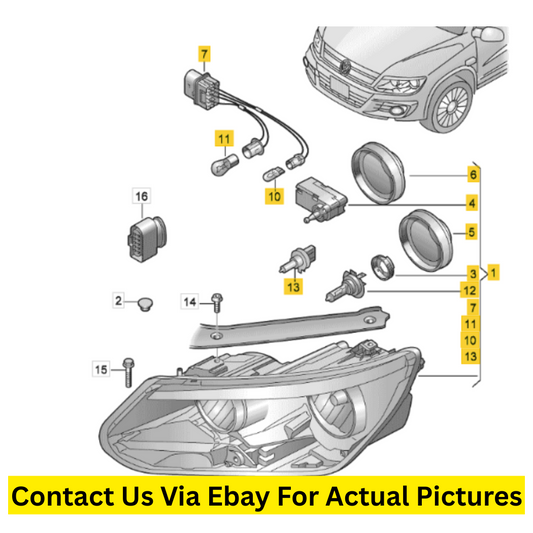2017 Volkswagen Tiguan Right Halogen Headlight Assembly Used OEM 5N0941006C