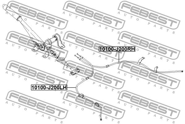 FEBEST 2004-2007 Chevrolet Optra Parking Brake Cable 10100-J200LH