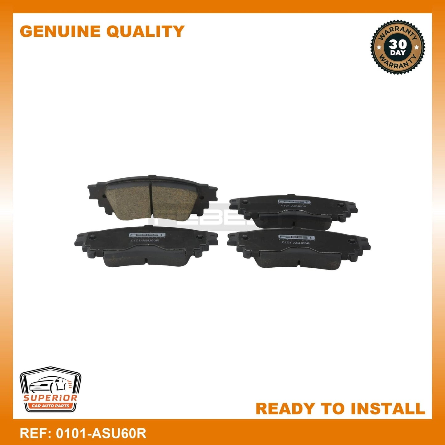Febest 2017 Toyota Camry Pad Kit, Disc Brake, Rear 0101-ASU60R