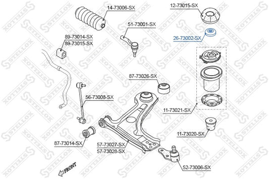 STELLOX GENERAL MOTORS Front Strut Top Mounting Bearing - 94535236