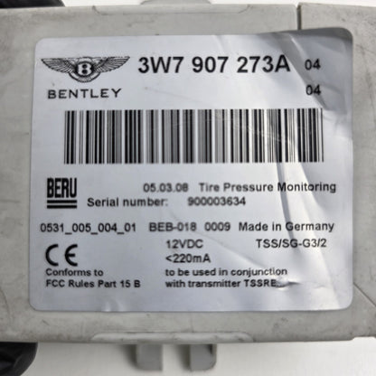 2006-2009 Bentley Flying Spur ECU Tire Pressure Monitoring System 3W7907273A
