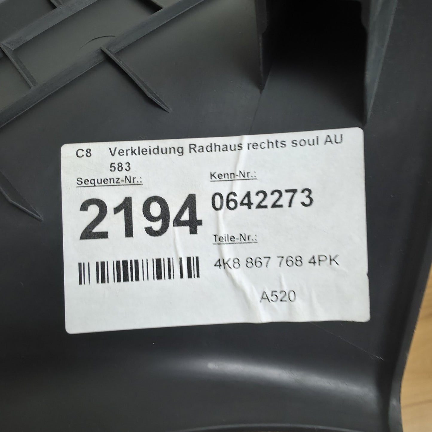 2019-2025 Audi RS7 Body C-Pillar Trim Panel 4K8867768