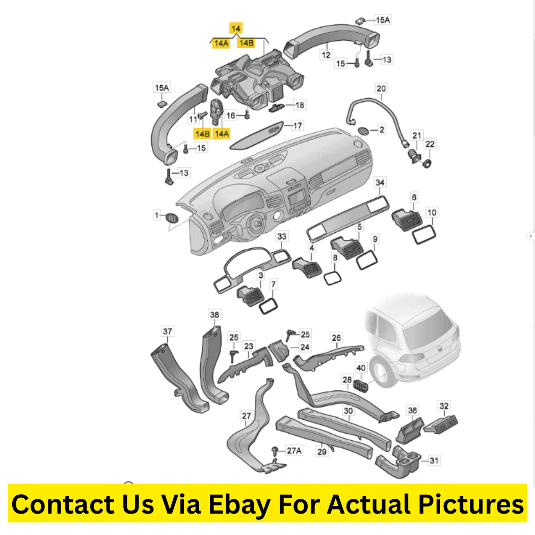 2012 Volkswagen Touareg HVAC Air Duct Intermediate Piece Used OEM 7P1819241B