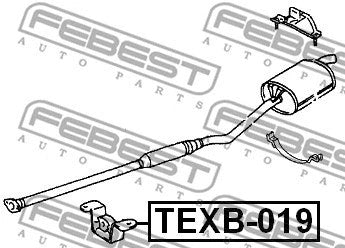 FEBEST TOYOTA EXHAUST PIPE MOUNTING BRACKET - TEXB-019
