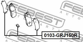 FEBEST 2002-2009 Toyota 4Runner Disc Brake Clip Set 0103-GRJ150R