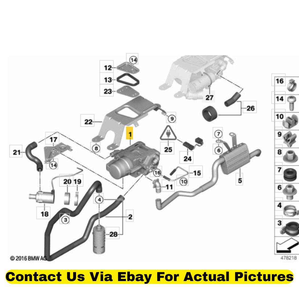2012 BMW X6 Auxiliary Heater Unit Used OEM 64129242142