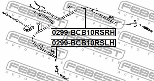 FEBEST NISSAN Parking Brake Cable 0299-BCB10RSLH