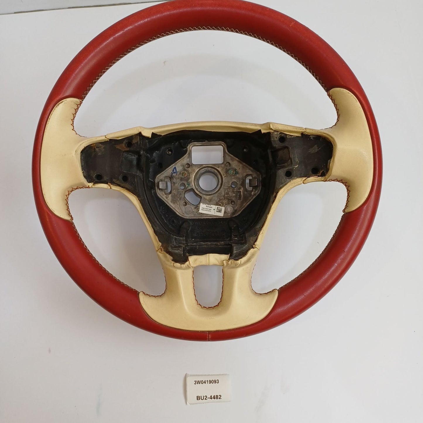 2013-2018 Bentley Flying Spur Steering Wheel Wood Tan Leather 3W0419093
