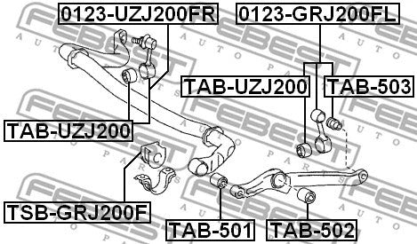 FEBEST TOYOTA FRONT STABILIZER BAR LINK BUSH - TAB-503