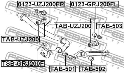 FEBEST TOYOTA FRONT STABILIZER BAR LINK BUSH - TAB-503