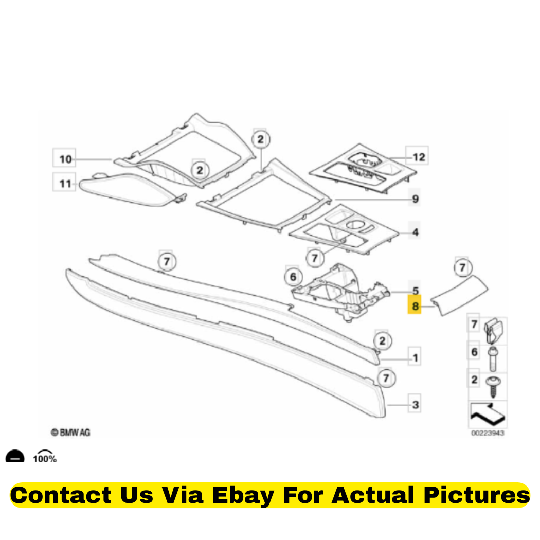 2012 BMW X6 Upper Rear Trim Cover Used OEM 51166954955