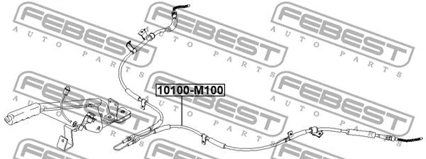 FEBEST General Motors Cable Pull, Parking Brake 10100-M100