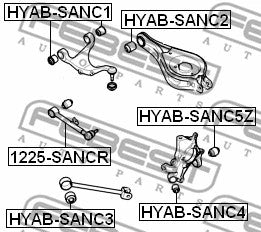 FEBEST 2009-2015 Hyundai Santa Fe Rear Upper Control Arm Bush HYAB-SANC1