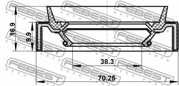 FEBEST Hyundai Shaft Seal, Differential 95JAS-40701017L