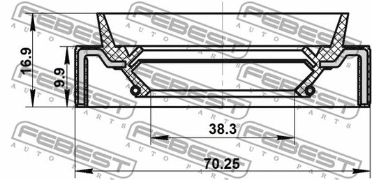 FEBEST Hyundai Shaft Seal, Differential 95JAS-40701017L