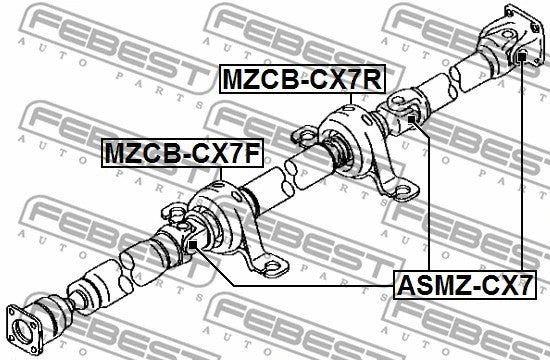 FEBEST 2007-2012 Mazda CX-7 Drive Shaft Center Support Bearing MZCB-CX7F