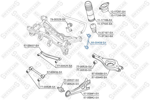 STELLOX 2009-2015 Hyundai Tucson Rear Stabilizer Link Assembly 5530-2S200